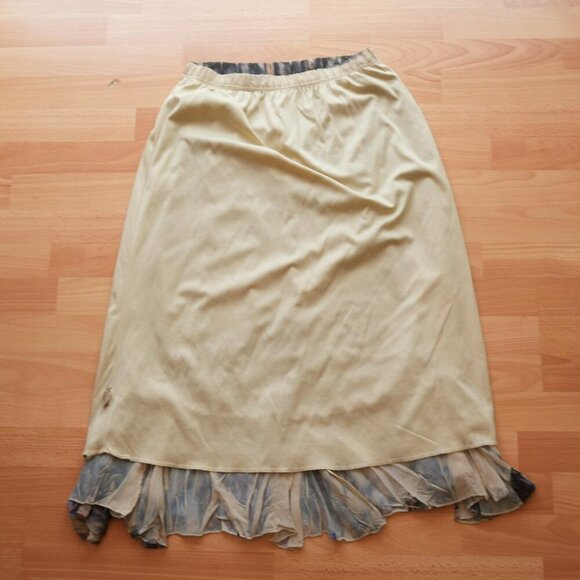 Boho Vintage Abstract Watercolor Maxi Skirt - Made in USA - Picture 4 of 5